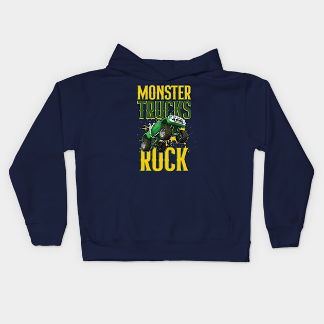 Monster Trucks Kids Hoodie by AdultSh*t